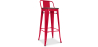 Buy Bistrot Metalix stool Wooden and small backrest - 76 cm Red 59118 in the United Kingdom