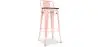 Buy Industrial Design Bar Stool with Backrest - Wood & Steel - 76cm - Metalix Pastel orange 59118 - in the UK