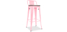 Buy Bistrot Metalix stool Wooden and small backrest - 76 cm Pink 59118 in the United Kingdom