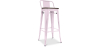 Buy Bistrot Metalix stool Wooden and small backrest - 76 cm Pastel pink 59118 home delivery