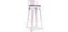 Buy Industrial Design Bar Stool with Backrest - Wood & Steel - 76cm - Metalix Pastel pink 59118 - prices