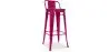 Buy Industrial Design Bar Stool with Backrest - Wood & Steel - 76cm - Metalix Fuchsia 59118 at MyFaktory