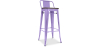 Buy Bistrot Metalix stool Wooden and small backrest - 76 cm Pastel Purple 59118 - in the UK