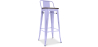 Buy Bistrot Metalix stool Wooden and small backrest - 76 cm Lavander 59118 - prices