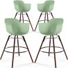 Buy Bar Stools Scandinavian Design - Dark Wood Legs - Pack of 4 - Skandiva Pastel green 61574 - in the UK