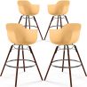 Buy Bar Stools Scandinavian Design - Dark Wood Legs - Pack of 4 - Skandiva Pastel orange 61574 - prices