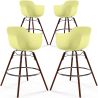 Buy Bar Stools Scandinavian Design - Dark Wood Legs - Pack of 4 - Skandiva Pastel yellow 61574 at MyFaktory