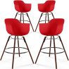 Buy Bar Stools Scandinavian Design - Dark Wood Legs - Pack of 4 - Skandiva Red 61574 home delivery