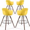 Buy Bar Stools Scandinavian Design - Dark Wood Legs - Pack of 4 - Skandiva Yellow 61574 - in the UK