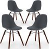 Buy Pack of 4 Dining Chairs - Scandinavian Design - Dark Wood Legs - Lumi Dark grey 61578 in the United Kingdom