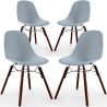 Buy Pack of 4 Dining Chairs - Scandinavian Design - Dark Wood Legs - Lumi Light grey 61578 - prices