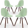 Buy Pack of 4 Dining Chairs - Scandinavian Design - Dark Wood Legs - Lumi Pastel green 61578 - in the UK