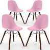 Buy Pack of 4 Dining Chairs - Scandinavian Design - Dark Wood Legs - Lumi Pink 61578 home delivery