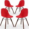 Buy Pack of 4 Dining Chairs - Scandinavian Design - Dark Wood Legs - Lumi Red 61578 in the United Kingdom