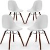 Buy Pack of 4 Dining Chairs - Scandinavian Design - Dark Wood Legs - Lumi White 61578 - in the UK