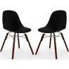 Buy Dining Chairs - Scandinavian Design - Dark Wood Legs - Pack of 2 - Lumi Black 61577 - prices