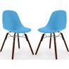 Buy Dining Chairs - Scandinavian Design - Dark Wood Legs - Pack of 2 - Lumi Blue 61577 in the United Kingdom