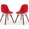 Buy Dining Chairs - Scandinavian Design - Dark Wood Legs - Pack of 2 - Lumi Red 61577 in the United Kingdom