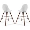 Buy Bar Stools - Scandinavian Design - Dark Wood Legs - Pack of 2 - Lumi White 61579 - in the UK