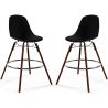 Buy Bar Stools - Scandinavian Design - Dark Wood Legs - Pack of 2 - Lumi Black 61579 - prices