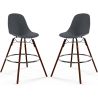 Buy Bar Stools - Scandinavian Design - Dark Wood Legs - Pack of 2 - Lumi Dark grey 61579 in the United Kingdom