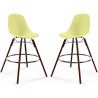 Buy Bar Stools - Scandinavian Design - Dark Wood Legs - Pack of 2 - Lumi Pastel yellow 61579 - in the UK