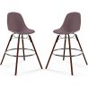 Buy Bar Stools - Scandinavian Design - Dark Wood Legs - Pack of 2 - Lumi Taupe 61579 in the United Kingdom