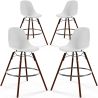 Buy Dining Stool - Scandinavian Design - Dark Wood Legs - Pack of 4 - Lumi White 61580 - in the UK