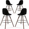 Buy Dining Stool - Scandinavian Design - Dark Wood Legs - Pack of 4 - Lumi Black 61580 - prices