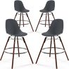 Buy Dining Stool - Scandinavian Design - Dark Wood Legs - Pack of 4 - Lumi Dark grey 61580 in the United Kingdom