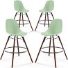 Buy Dining Stool - Scandinavian Design - Dark Wood Legs - Pack of 4 - Lumi Pastel green 61580 with a guarantee