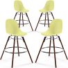 Buy Dining Stool - Scandinavian Design - Dark Wood Legs - Pack of 4 - Lumi Pastel yellow 61580 - in the UK