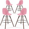 Buy Dining Stool - Scandinavian Design - Dark Wood Legs - Pack of 4 - Lumi Pink 61580 - prices