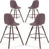 Buy Dining Stool - Scandinavian Design - Dark Wood Legs - Pack of 4 - Lumi Taupe 61580 in the United Kingdom