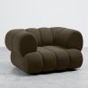 Buy Velvet Upholstered Armchair - Modern Style - Curve Premium Taupe 61487 - in the UK