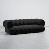 Buy Velvet Upholstered Sofa - Modern Style - 2/3 Seater - Curved Premium Black 61486 at MyFaktory