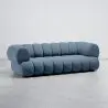 Buy Velvet Upholstered Sofa - Modern Style - 2/3 Seater - Curved Premium Light blue 61486 home delivery
