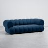 Buy Velvet Upholstered Sofa - Modern Style - 2/3 Seater - Curved Premium Dark blue 61486 home delivery