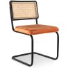 Buy Dining Chair - Upholstered in Velvet - Wood & Rattan - New Edition - Nema Reddish orange 61590 - prices