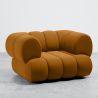 Buy Velvet Upholstered Armchair - Modern Style - Curve Premium Mustard 61487 home delivery