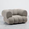 Buy Velvet Upholstered Armchair - Modern Style - Curve Premium Light grey 61487 in the United Kingdom