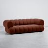 Buy Velvet Upholstered Sofa - Modern Style - 2/3 Seater - Curved Premium Chocolate 61486 - in the UK