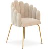 Buy Dining Chair Shell-Style in Velvet - Golden Legs - Exotic Glam Beige 61593 - in the UK