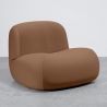 Buy Organic-Shaped Lounge Armchair - Velvet Upholstered Armchair Scandinavian Modern Design - Dustine Cream 61587 - in the UK