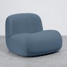 Buy Organic-Shaped Lounge Armchair - Velvet Upholstered Armchair Scandinavian Modern Design - Dustine Light blue 61587 in the United Kingdom