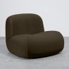 Buy Organic-Shaped Lounge Armchair - Velvet Upholstered Armchair Scandinavian Modern Design - Dustine Taupe 61587 - in the UK