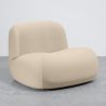 Buy Organic-Shaped Lounge Armchair - Velvet Upholstered Armchair Scandinavian Modern Design - Dustine White 61587 - in the UK