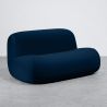 Buy Organic-Shaped Sofa - Velvet Upholstered Scandinavian Modern Design - Dustine Dark blue 61588 home delivery