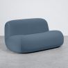 Buy Organic-Shaped Sofa - Velvet Upholstered Scandinavian Modern Design - Dustine Light blue 61588 in the United Kingdom