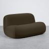 Buy Organic-Shaped Sofa - Velvet Upholstered Scandinavian Modern Design - Dustine Taupe 61588 - in the UK